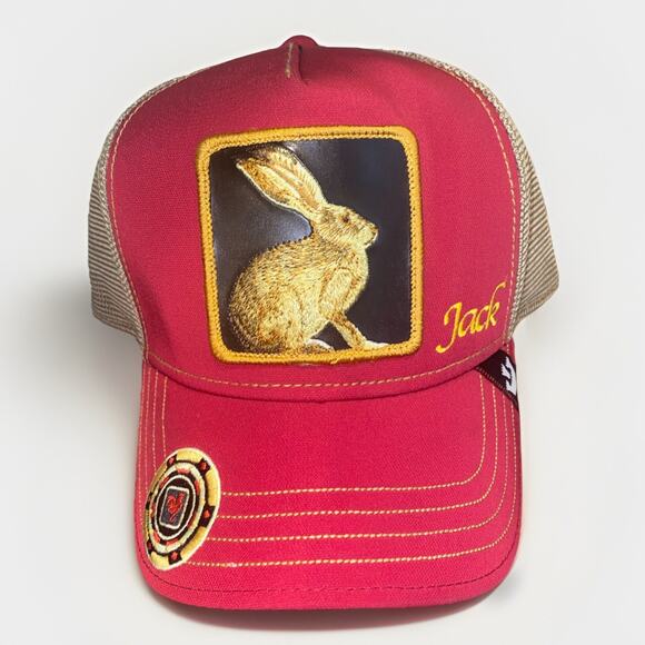 Goorin Bros Black Jack Animal Farm Snap Red Trucker Hat One Size Excellent Cond - Picture 1 of 11